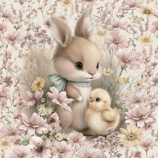 Image with Loop-knit panel 40x50 cm - sunny bunny friendship 250 g/m² – available at Šarlotes audumi