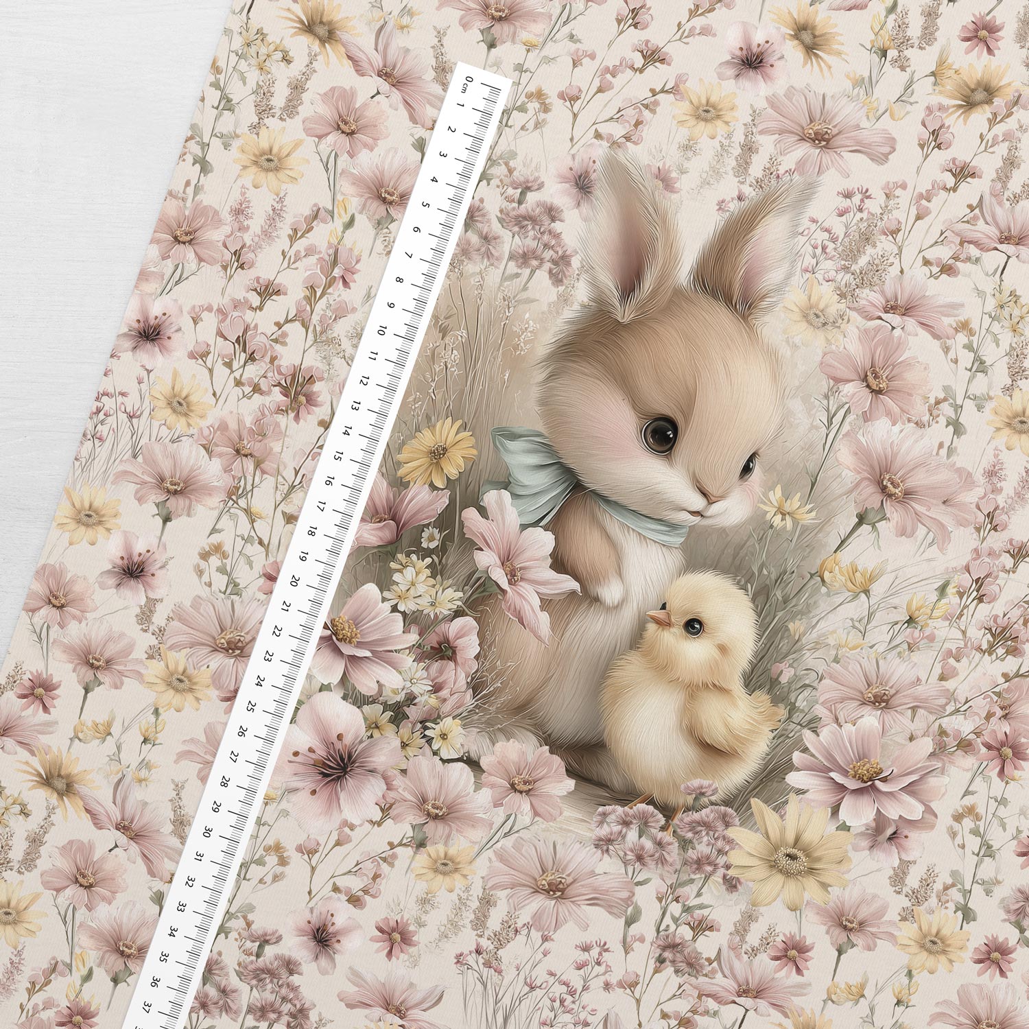 Image of a loop-knit panel 40x50 cm - sunny bunny friendship 250 g/m² – available at Šarlotes audumi