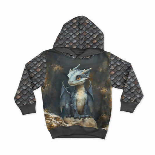 Image of loopback jersey panel - little blue dragon 250 g/m² | Design - 14 – available at Šarlotes audumi
