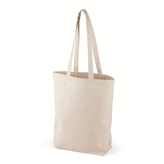 alt
Image of a natural cotton fabric bag with long handles, 38 x 42 + 10 cm, 220 g/m² – available at Šarlotes audumi