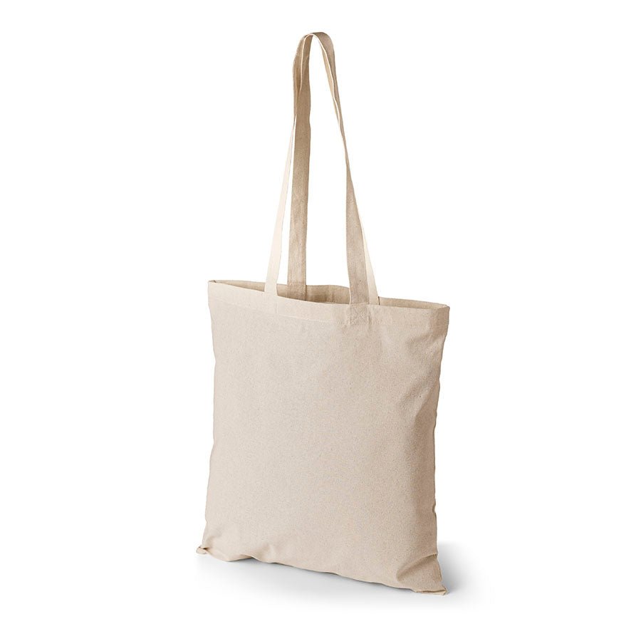 Attēls ar Dabīgas kokvilnas auduma maisiņš ar garajiem rokturiem 38 x 42 cm 180 g/m² – pieejams Šarlotes audumi