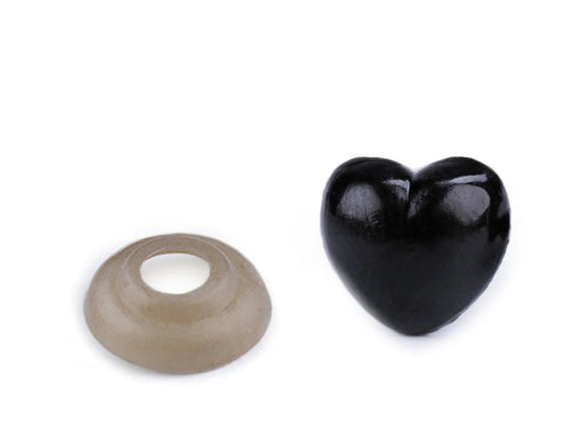 Image with Nose toy parts – heart shape 12 × 13 mm (5 pcs per pack) – available at Charlotte Fabrics