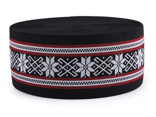 Image of decorative elastic ribbon 10 cm – available at Charlotte’s Fabrics