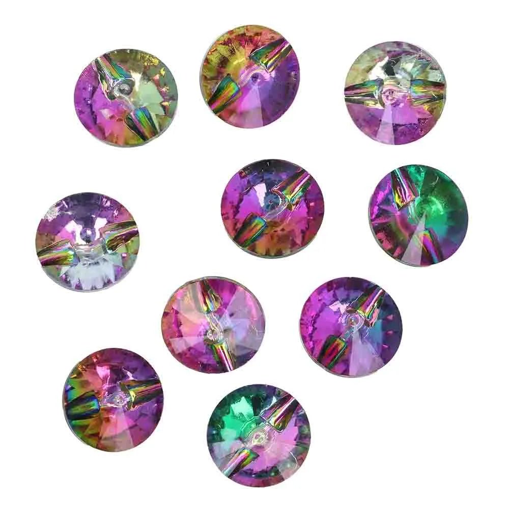 Image of Decorative crystal button 6 mm - iridescent purple – available at Charlotte's Fabrics