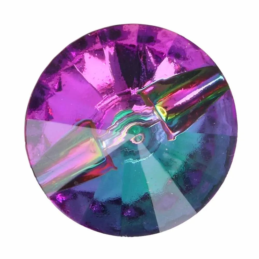 Image of decorative crystal button 6 mm, violet iridescent – available at Charlotte's Fabrics