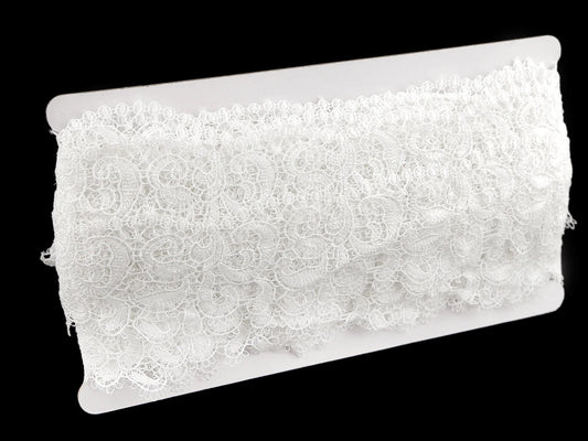 Attēls ar Dekoratīva mežģīne 65 mm, pienbalta / Off White – pieejams internetā Šarlotes audumi