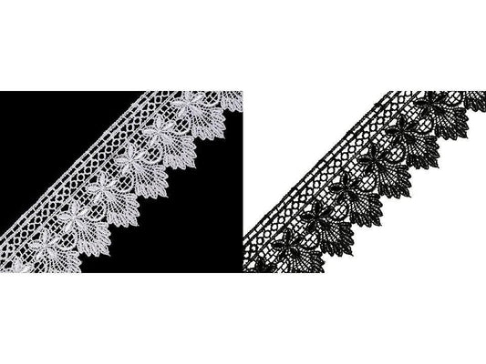 Image with Decorative lace ribbon 55 mm - dark green – available at Charlotte Fabrics