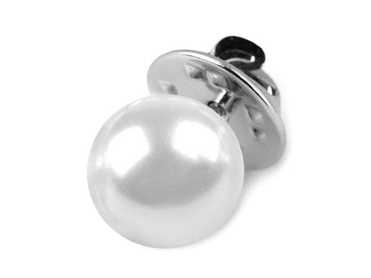 Image with Decorative Pearl Brooch / Button | Ø10 mm – available at Charlotte Fabrics