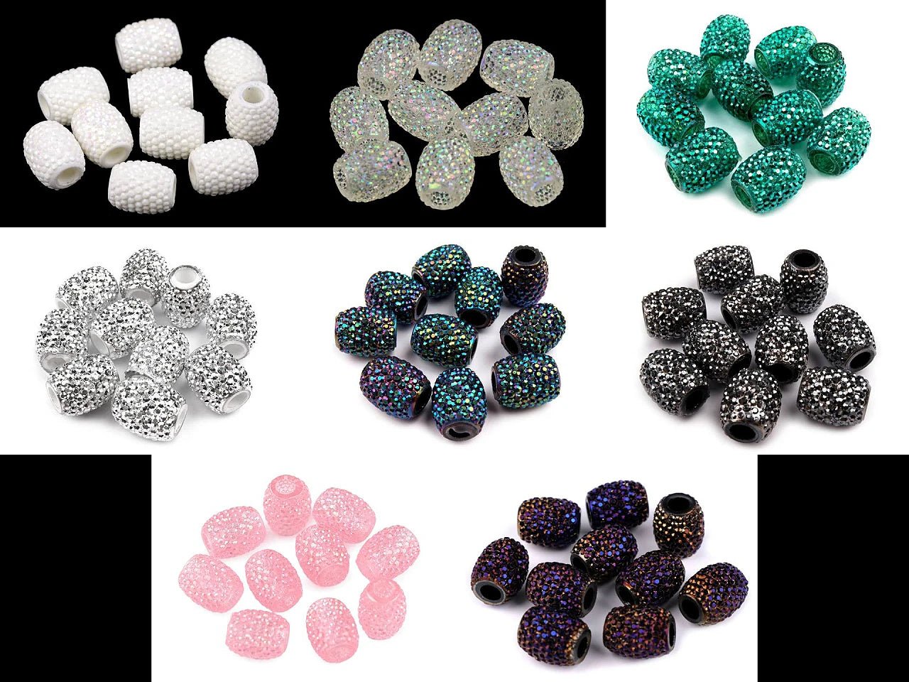 Image of Decorative shiny beads with a large hole 13×15 mm – available at Charlotte's Fabrics