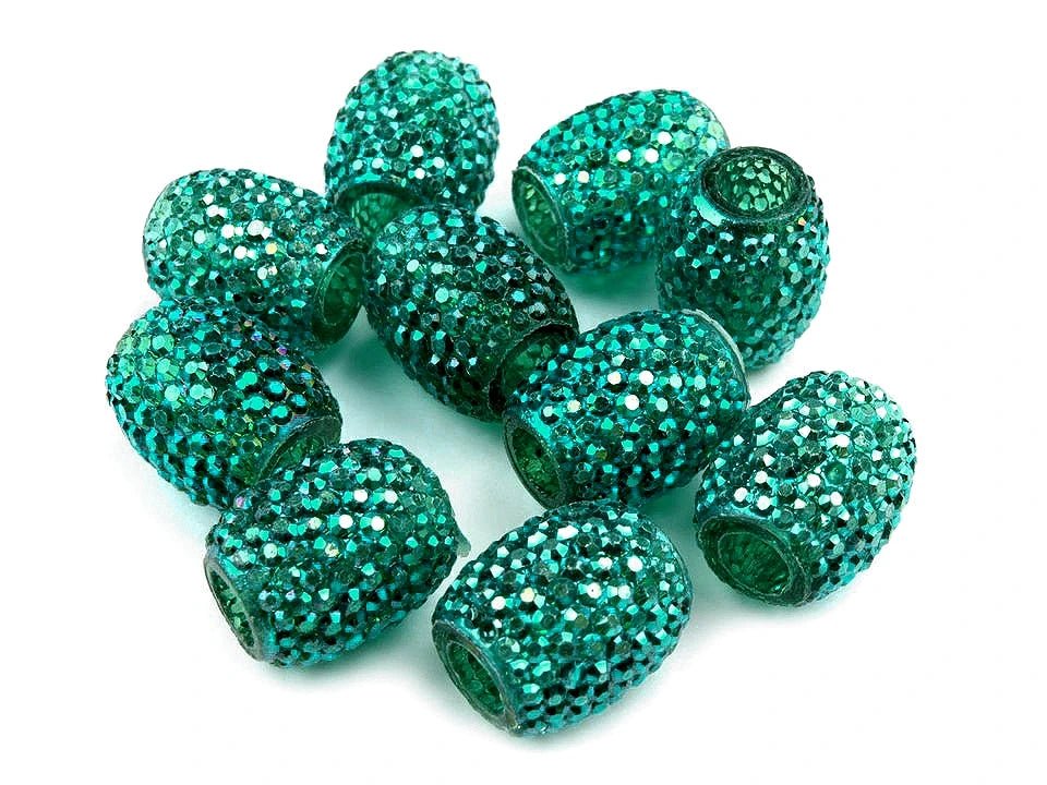 Image with Decorative shiny beads with a large hole 13×15 mm – available at Charlotte fabrics