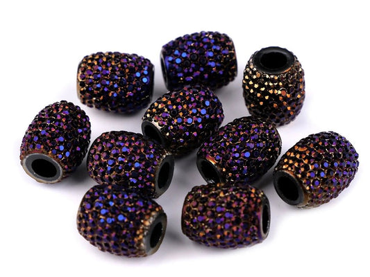Image of Decorative shiny beads with a large hole 13×15 mm – available at Charlotte's Fabrics