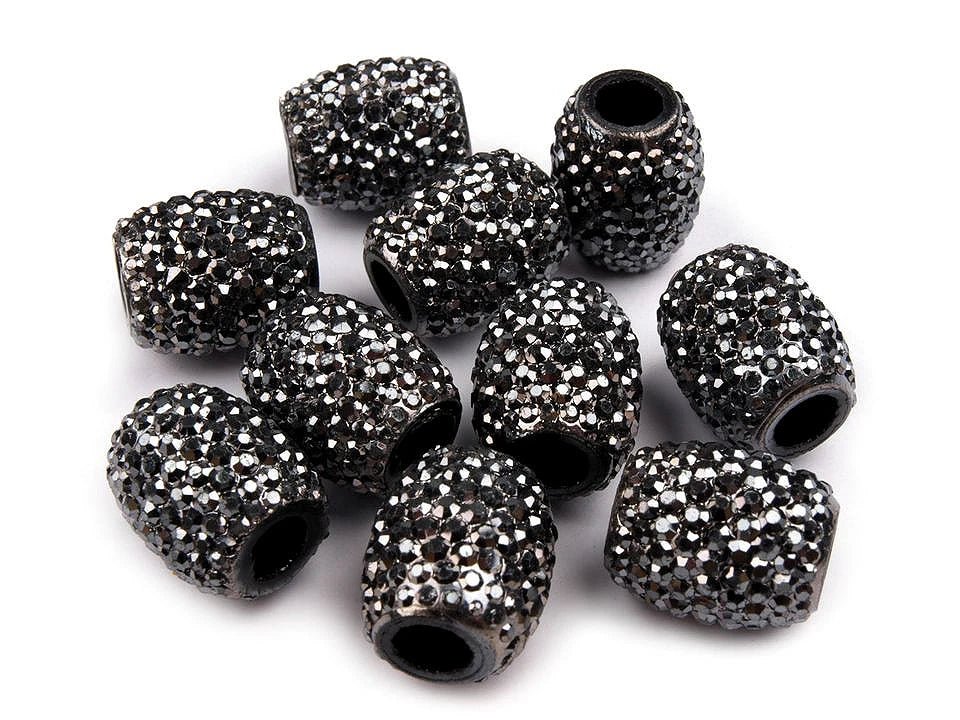 Image with decorative shiny beads with a large hole 13×15 mm – available at Šarlotes audumi