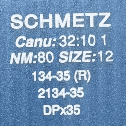 Zdjęcie igieł do przemysłowych maszyn do szycia SCHMETZ DPx35, 134-35 R, uniwersalnych, 10 szt. – dostępne online w sklepie Šarlotes audumi