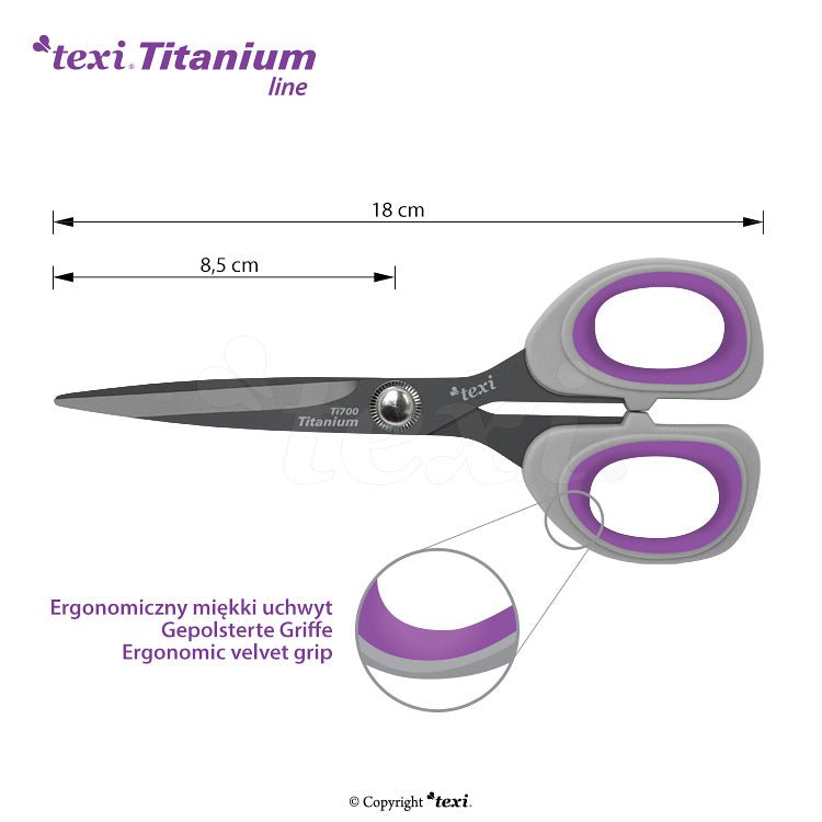 TEXI TITANIUM tailor's scissors (18 cm)