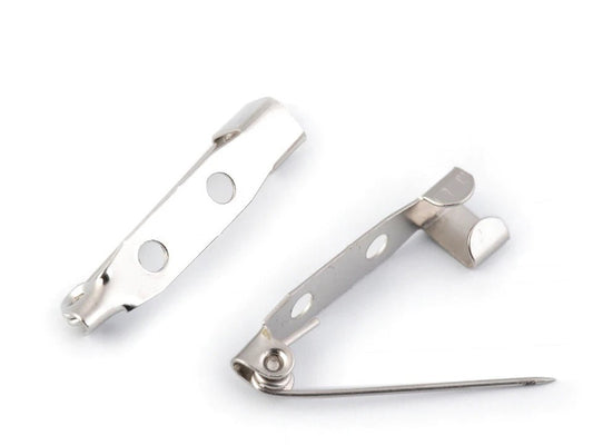 Safety pins, paper clips for making pins 5x25 mm - silver (pack of 10 pcs)