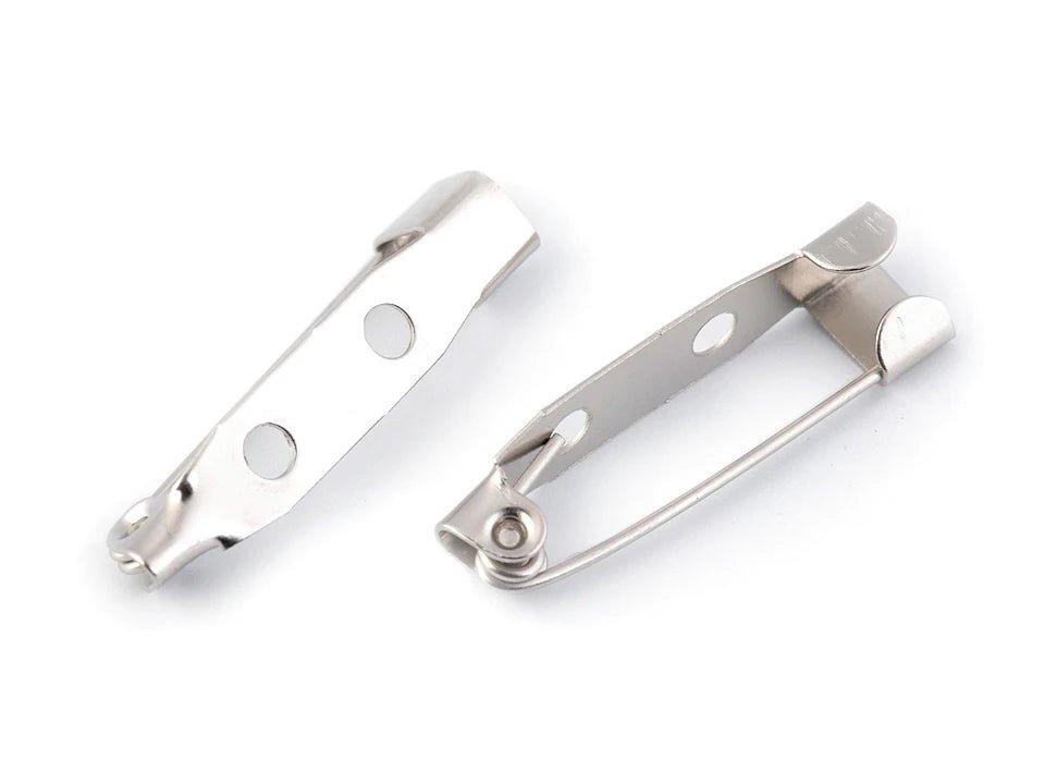 Safety pins, clips for making brooches 5x25 mm - silver (pack of 10 pcs)