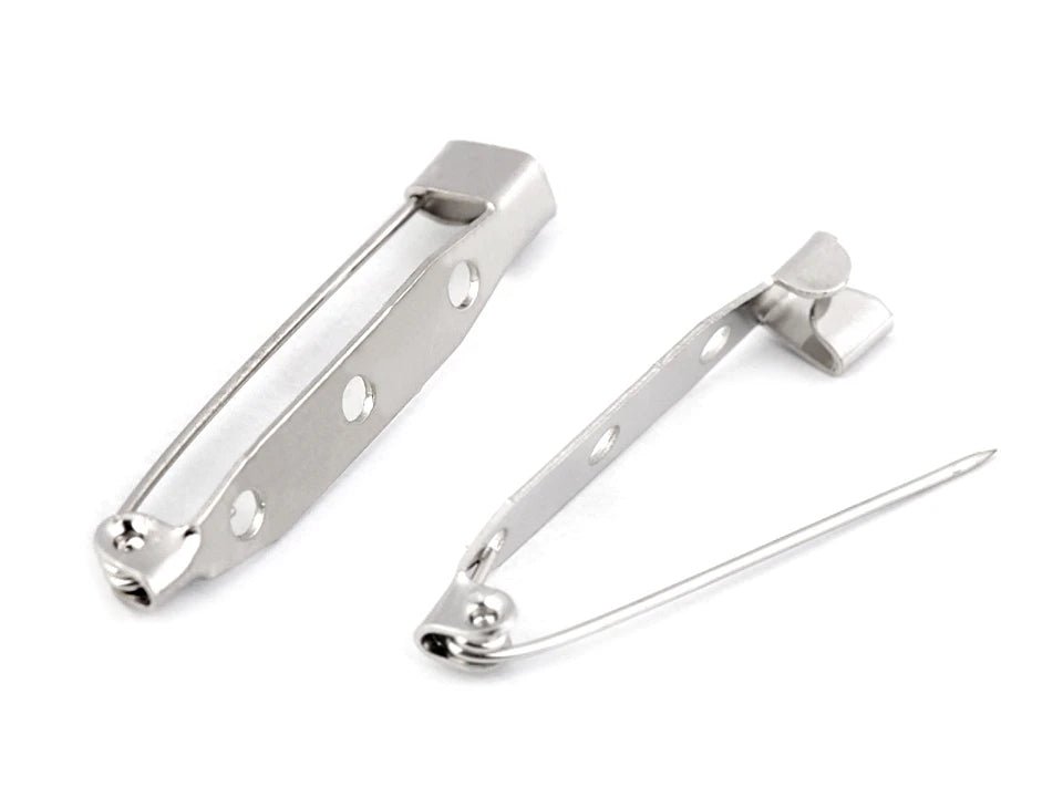 Safety pins, clips for making brooch pins 5x34 mm - silver (pack of 10 pcs) (Copy)