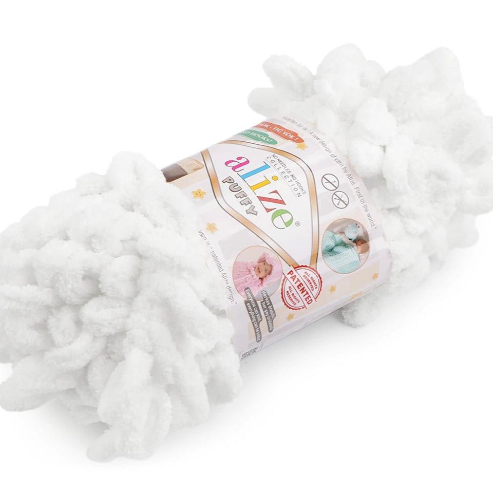 Yarn Alize Puffy - white 9 m 100g #55