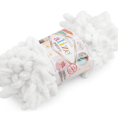 Yarn Alize Puffy - white 9 m 100g #55