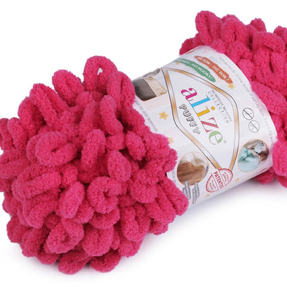 Alize Puffy yarn - bright pink 9 m 100g #149