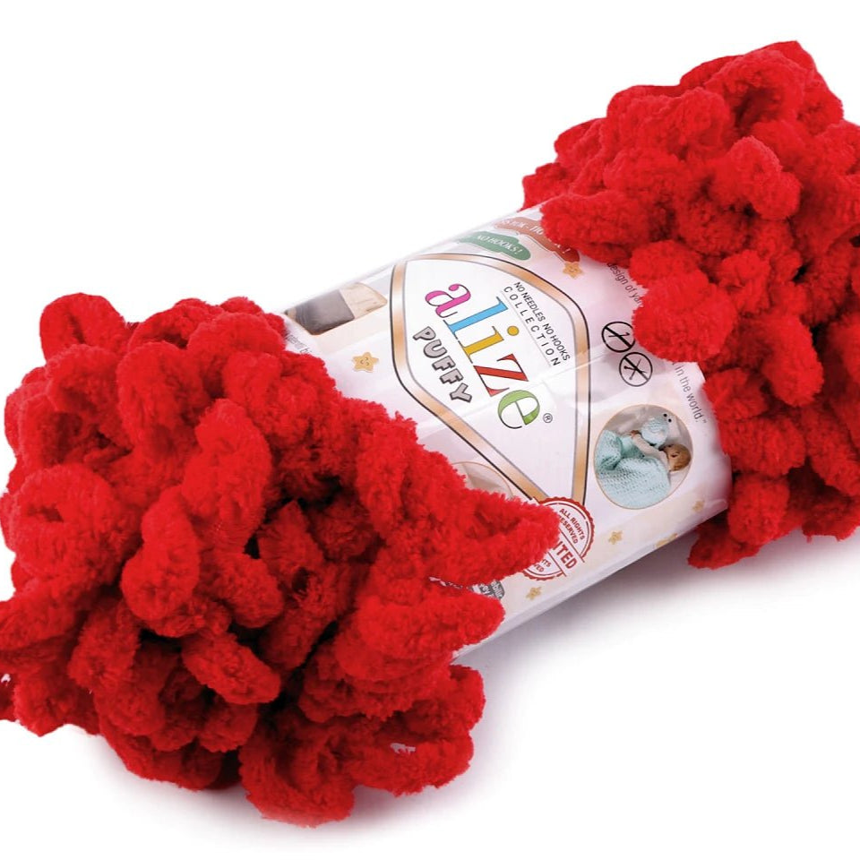 Yarn Alize Puffy - red 9 m 100g #56