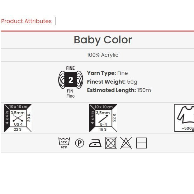 Yarn Art Baby Color yarn - 150 m 50g #204