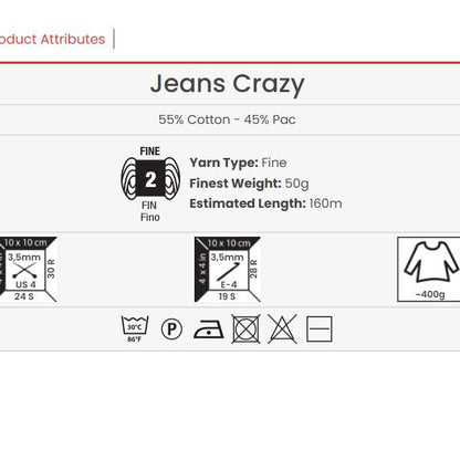 Yarn Art Jeans Crazy yarn - 160 m 50g #8210
