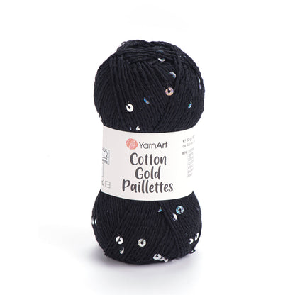 Image with YarnArt Cotton Gold Paillettes yarn with sequins - 50g / 140m – available at Šarlotes audumi