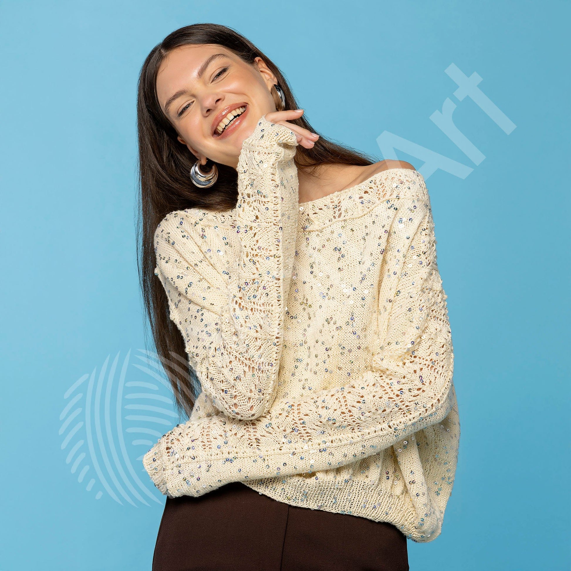 Image of YarnArt Cotton Gold Paillettes yarn with sequins - 50g / 140m – available at Šarlotes audumi