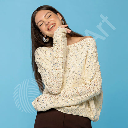Image of YarnArt Cotton Gold Paillettes yarn with sequins - 50g / 140m – available at Šarlotes audumi