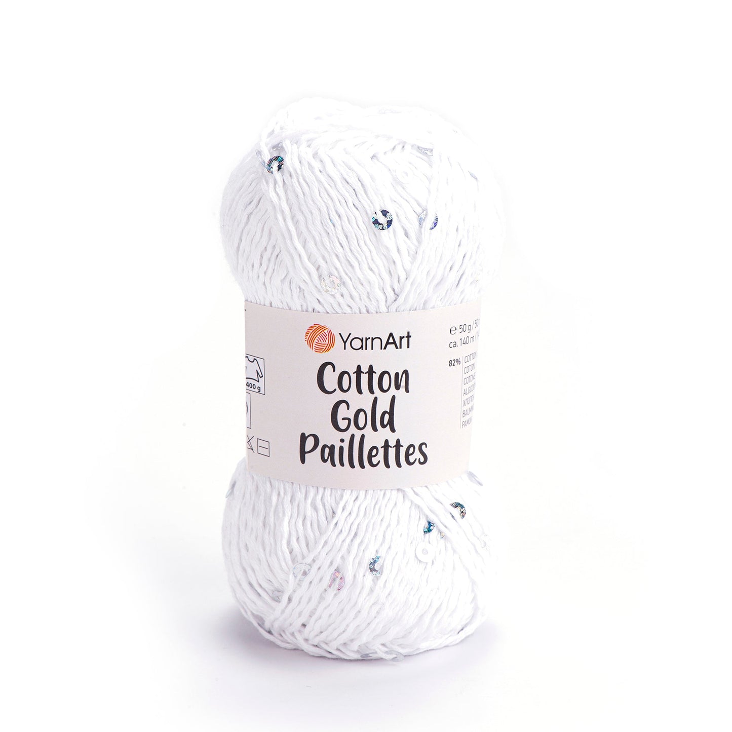 Image of YarnArt Cotton Gold Paillettes yarn with sequins - 50g / 140m – available at Charlotte's Fabrics