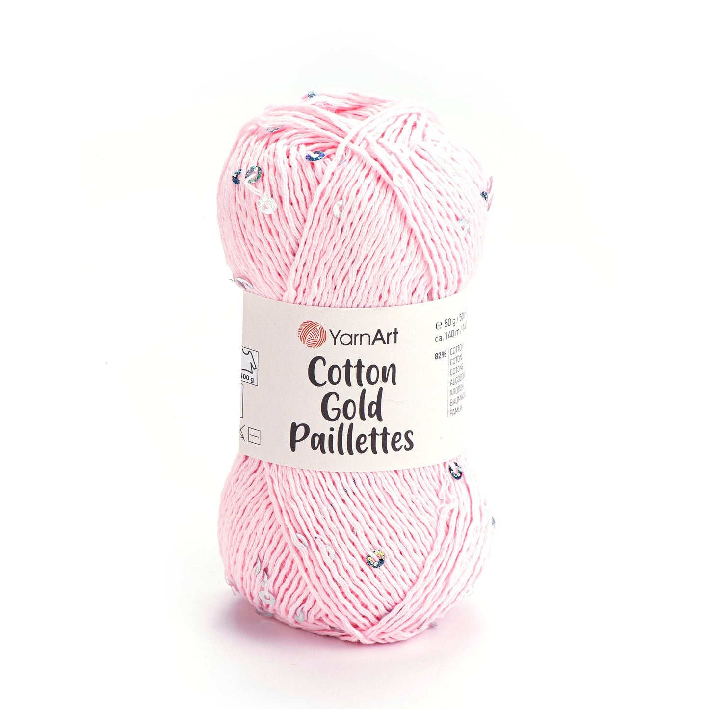 Image of YarnArt Cotton Gold Paillettes yarn with sequins - 50g / 140m – available at Šarlotes audumi