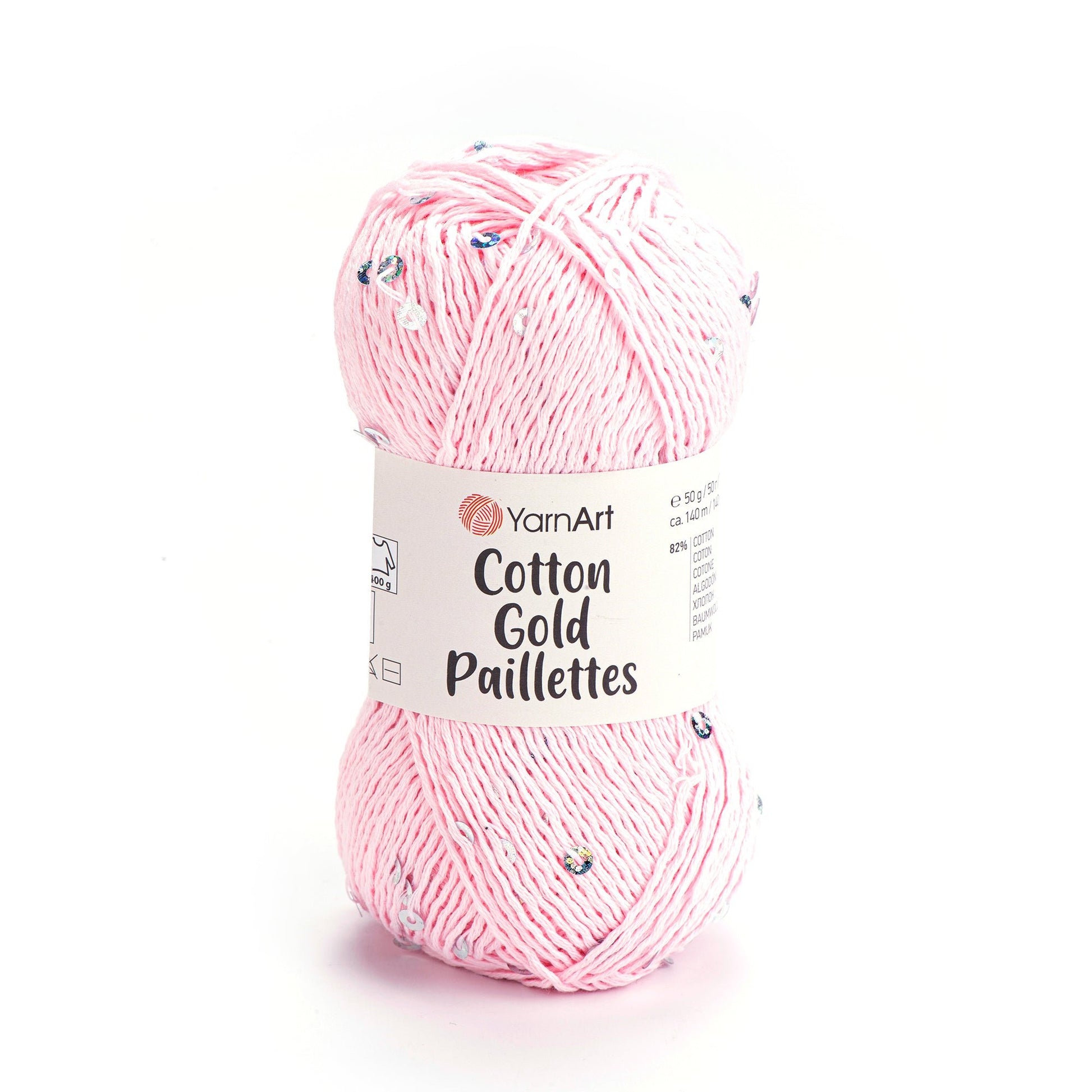 Image of YarnArt Cotton Gold Paillettes yarn with sequins - 50g / 140m – available at Šarlotes audumi
