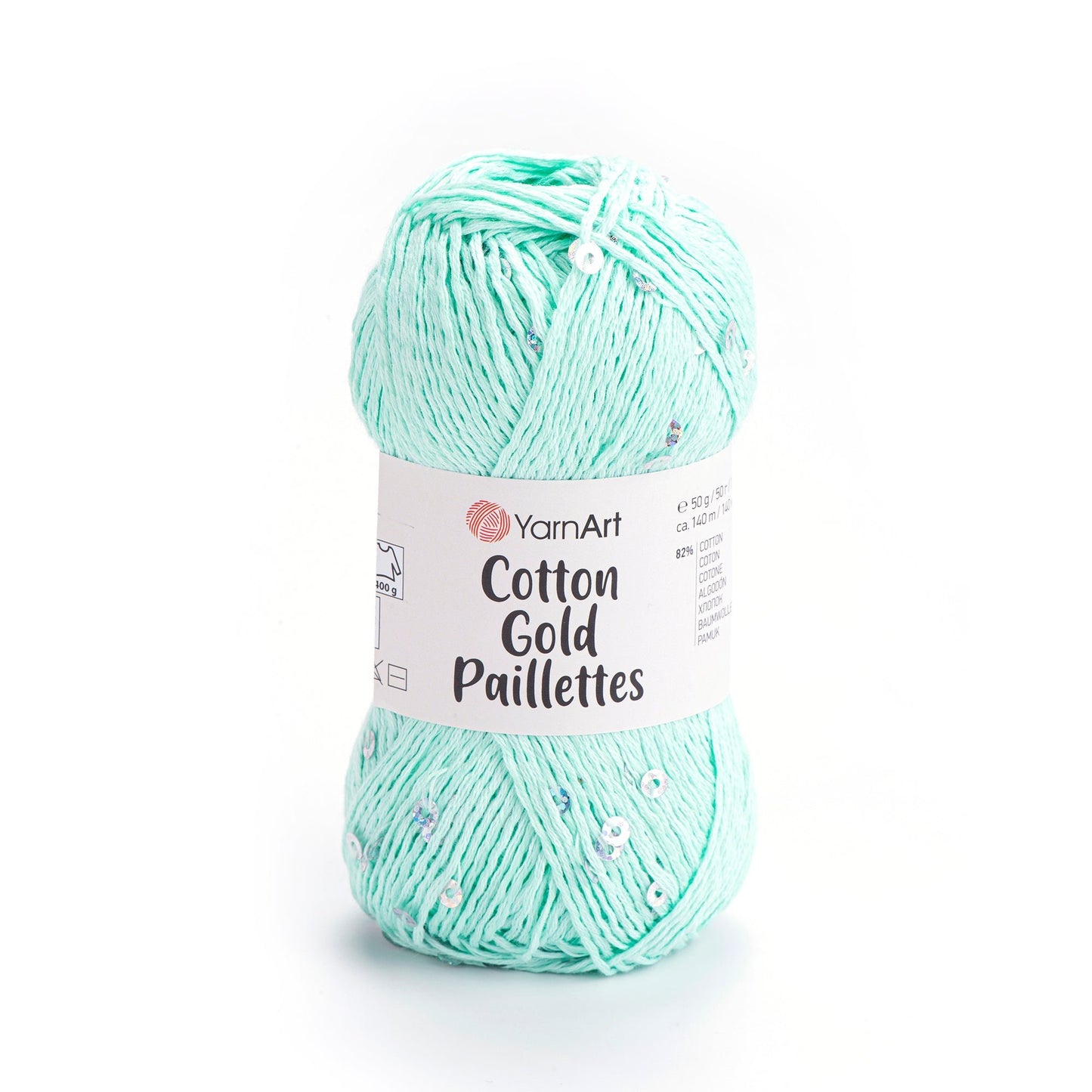 Image of YarnArt Cotton Gold Paillettes yarn with sequins - 50g / 140m – available at Šarlotes audumi