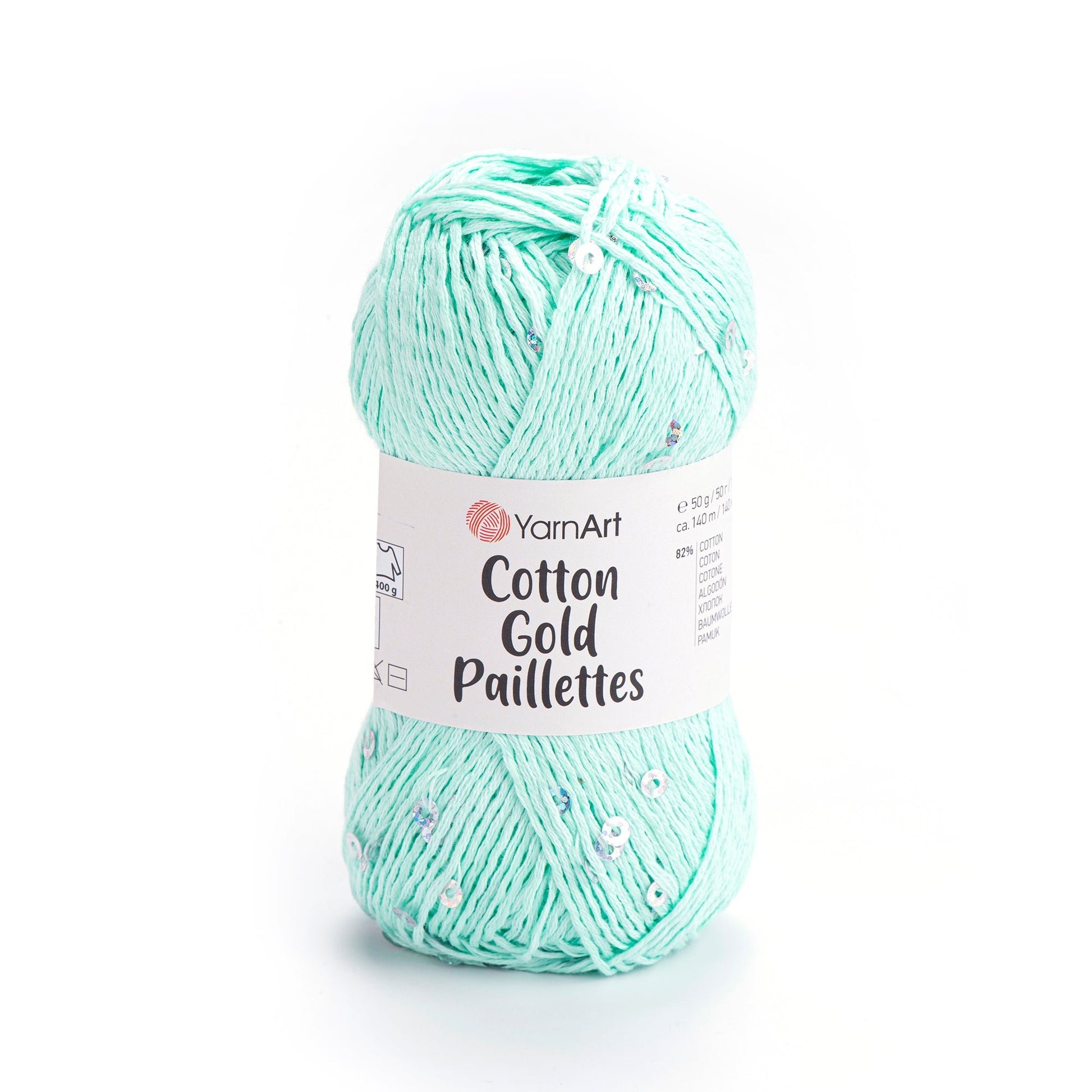 Image of YarnArt Cotton Gold Paillettes yarn with sequins - 50g / 140m – available at Šarlotes audumi