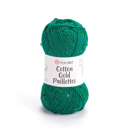 Image of YarnArt Cotton Gold Paillettes yarn with sequins - 50g / 140m – available at Šarlotes audumi