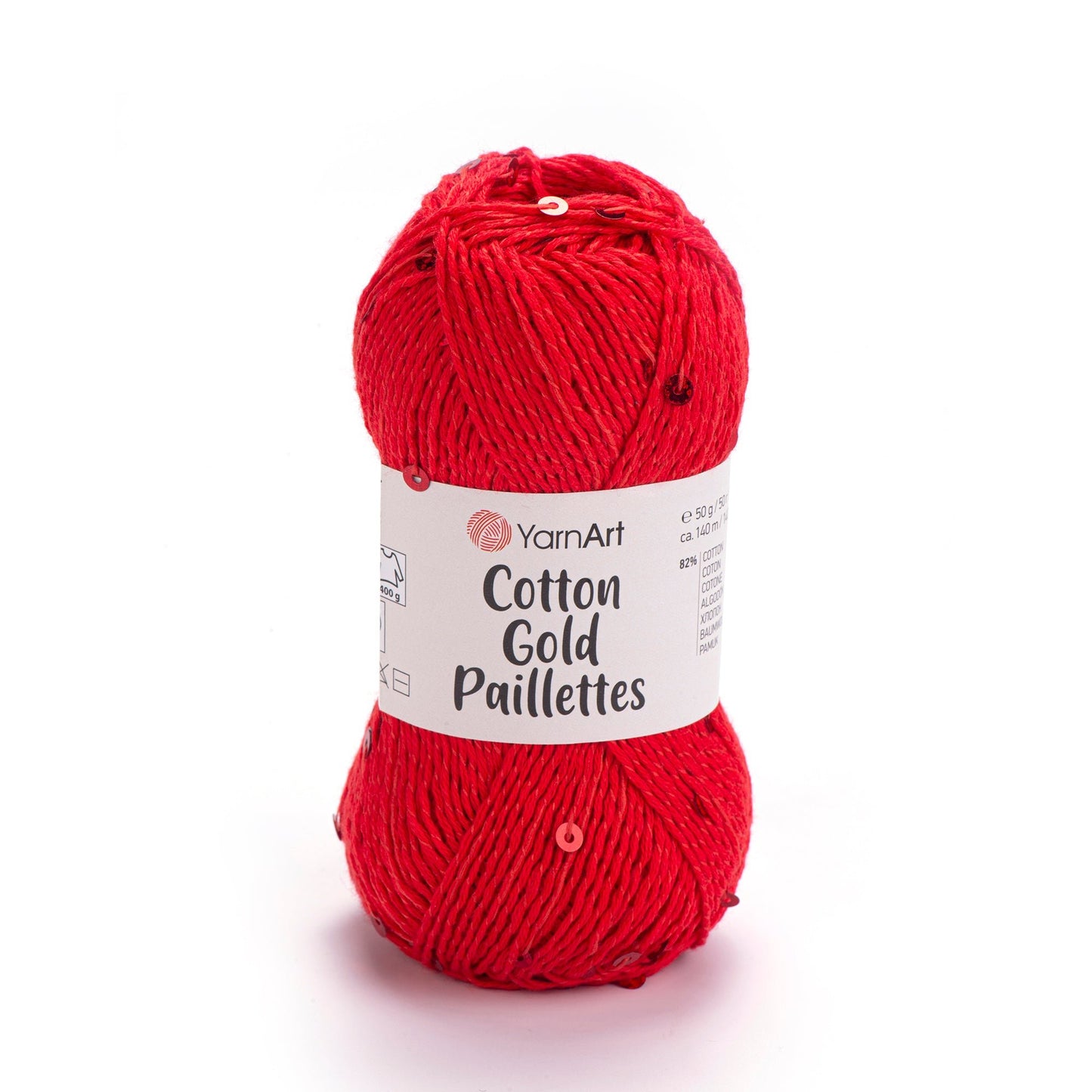 Image of YarnArt Cotton Gold Paillettes yarn with sequins - 50g / 140m – available at Šarlotes audumi