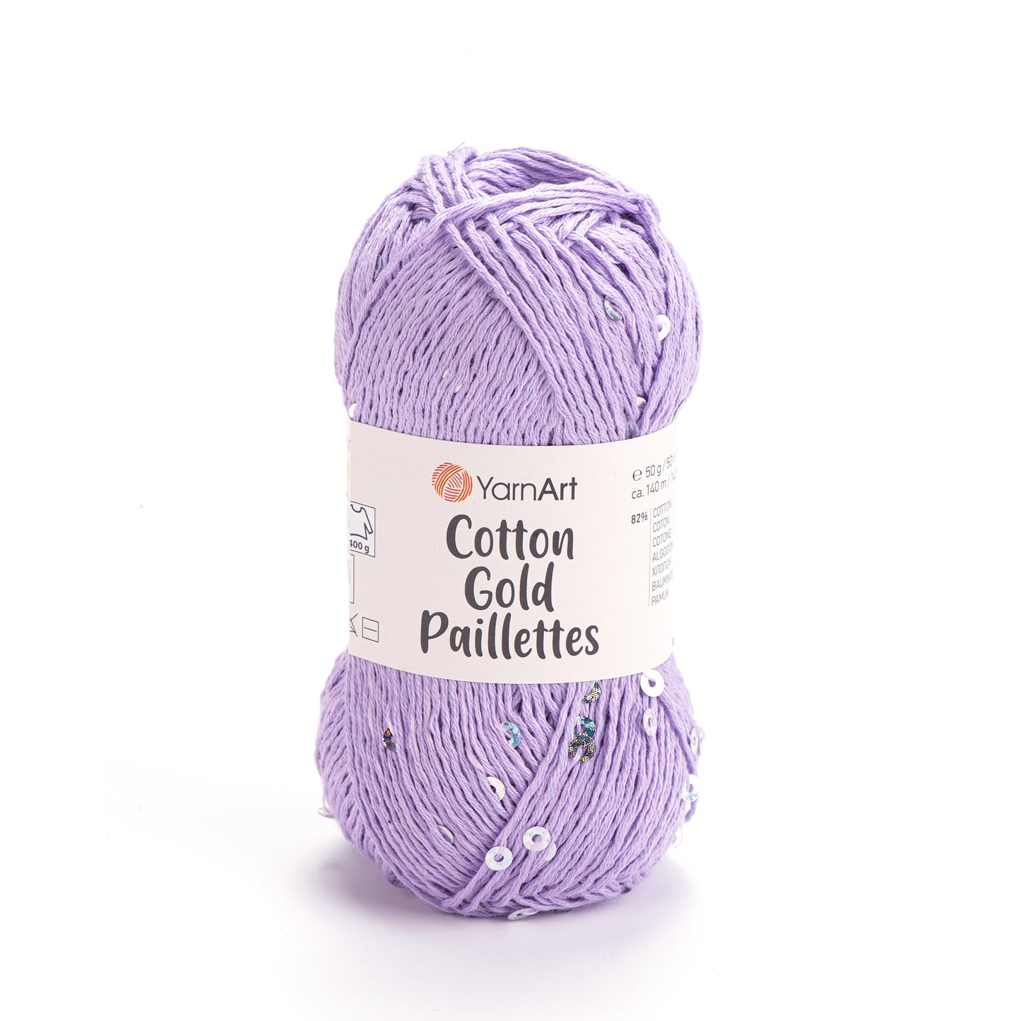 Image of YarnArt Cotton Gold Paillettes yarn with sequins - 50g / 140m – available at Charlotte's Fabrics