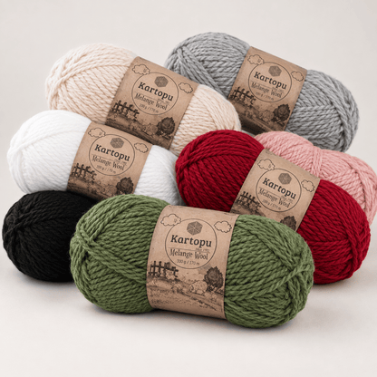 Zdjęcie przędzy z wełną KARTOPU MELANGE WOOL 100 g / 170 m – dostępna online w Šarlotes audumi