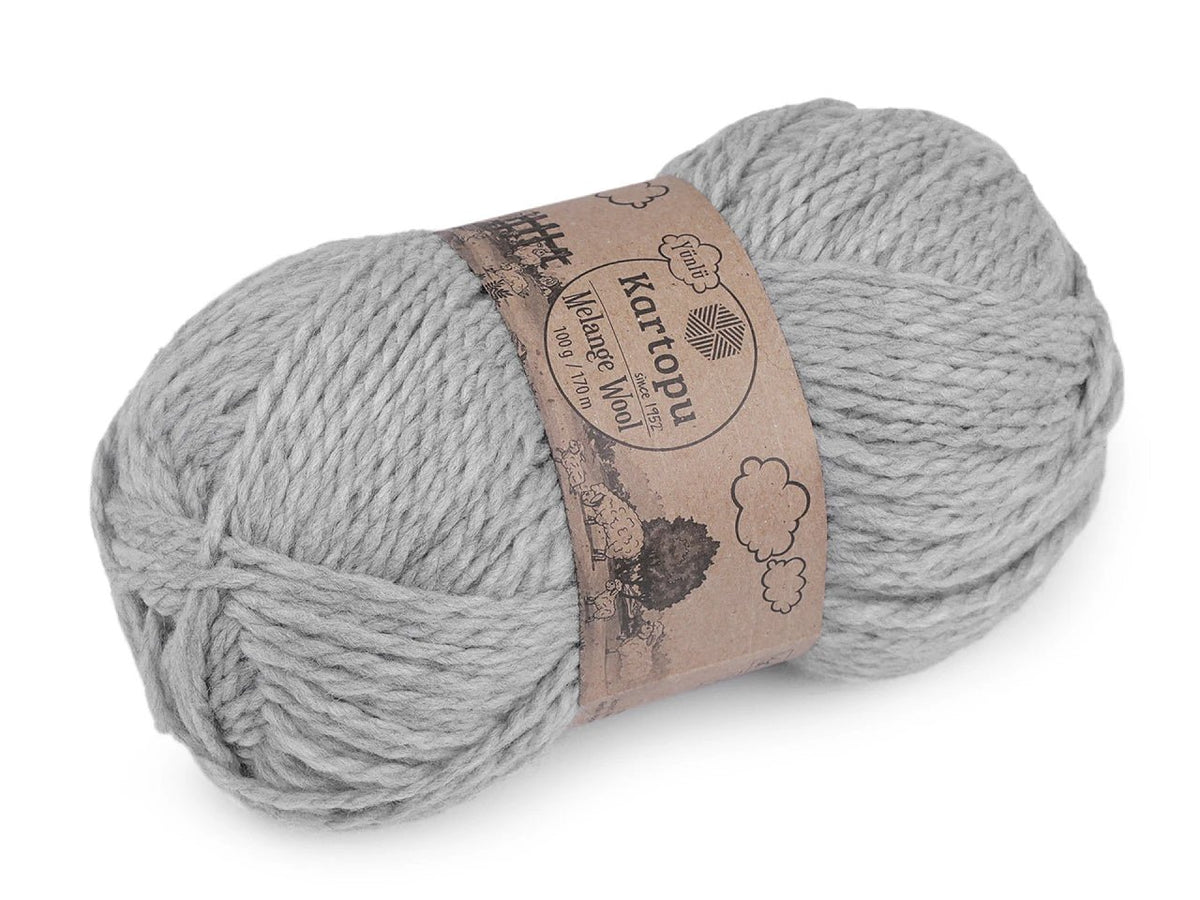 Zdjęcie przędzy z wełną KARTOPU MELANGE WOOL 100 g / 170 m – dostępna online w Šarlotes audumi