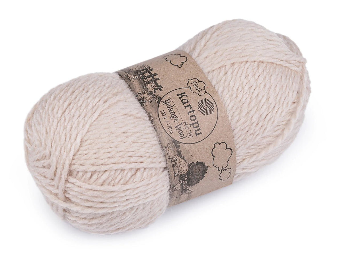 Zdjęcie przędzy z wełną KARTOPU MELANGE WOOL 100 g / 170 m – dostępna online w Šarlotes audumi