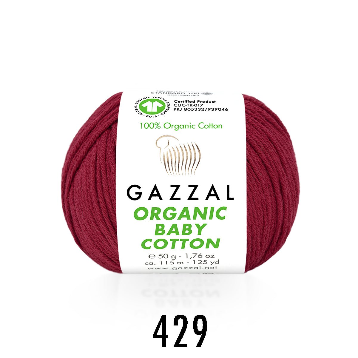 Gazzal Organic Baby Cotton Yarn - 50g / 115m