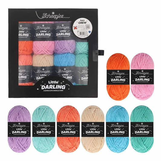 Image of Scheepjes Little Darling yarn set color pack 8×25g – Farm Friends 24668 – available at Šarlotes audumi