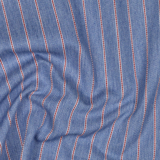 Image of striped denim fabric 190 g/m² – available at Charlote's fabrics