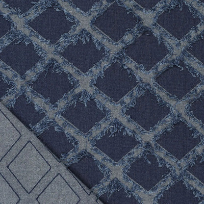 Image of denim fabric with elastane - decorative fringes 360 g/m² – available at Charlotte’s Fabrics