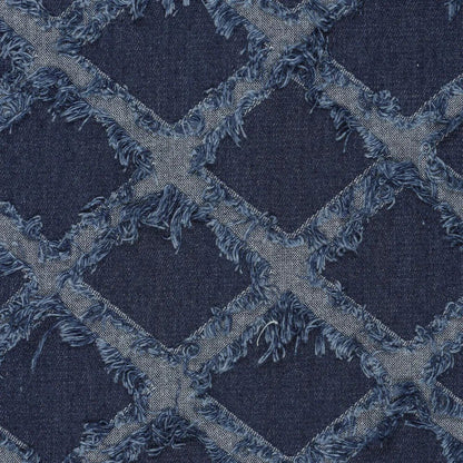 Image of denim fabric with elastane - decorative fringe 360 g/m² – available at Šarlotes audumi