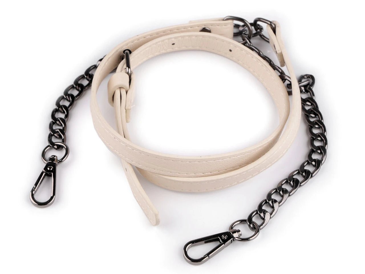 Eco leather strap with chain and clasps for bags, length 115 - 130 cm | assorted colors (Copy)