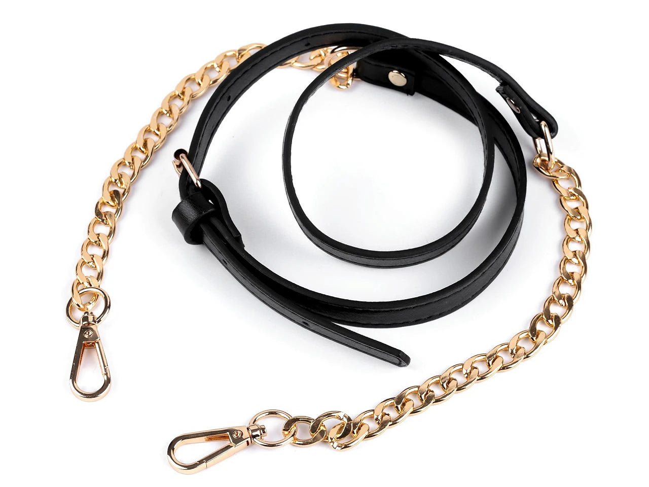 Eco leather strap with chain and clasps for bags, length 115 - 130 cm | various colors (Copy)