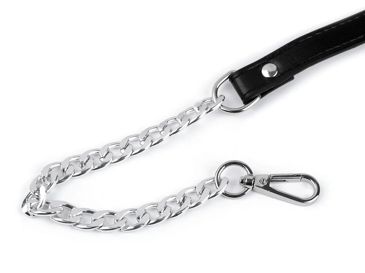 Eco-leather strap with chain and carabiners for bags, length 115 - 130 cm | assorted colors (Copy)