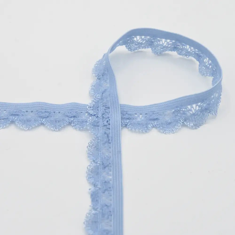 Image of elastic band, lace 2 cm - light blue – available at Šarlotes audumi